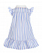 Платье в бело-голубую полоску с цветочной вышивкой Baby A | Фото 2