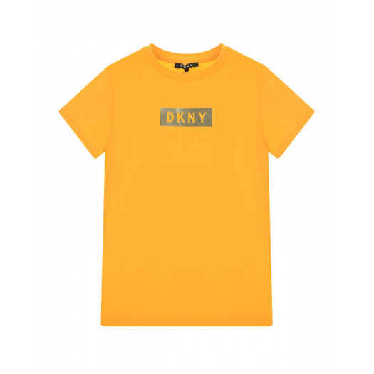 Оранжевая футболка с лого  | Фото 1