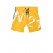 Желто-синие шорты для купания с белым лого No. 21 | Фото 1