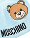 Голубая трикотажная шапка с принтом и логотипом Moschino | Фото 3
