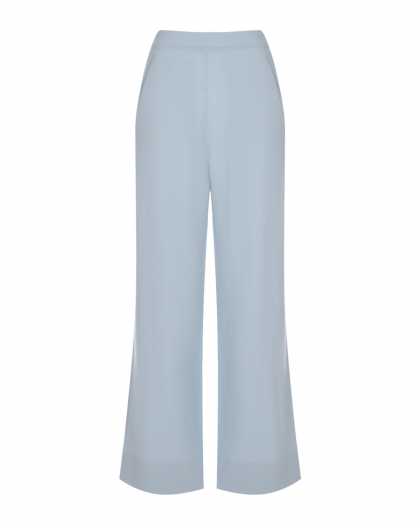 Трикотажные брюки голубого цвета Allude | Фото 1