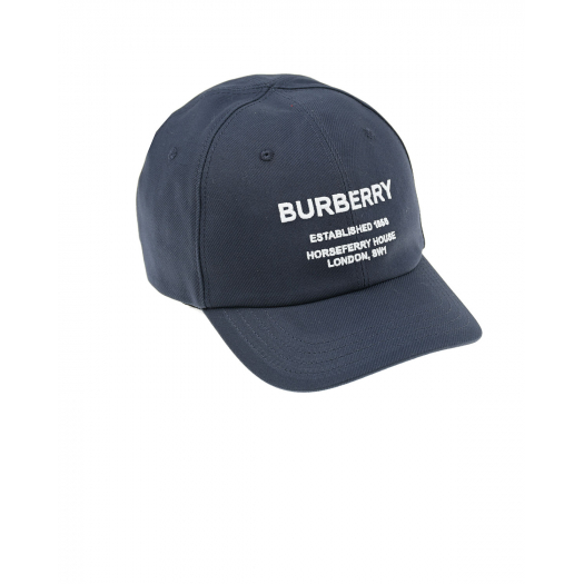 Темно-синяя бейсболка с белым лого Burberry | Фото 1