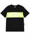 Черная футболка с желтой полосой GCDS | Фото 1