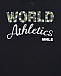 Черная толстовка с принтом &quot;world athletics&quot; Monnalisa | Фото 3