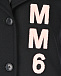 Черное пальто с розовым лого MM6 Maison Margiela | Фото 5