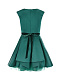 Зеленое атласное платье с многослойной юбкой David Charles | Фото 2