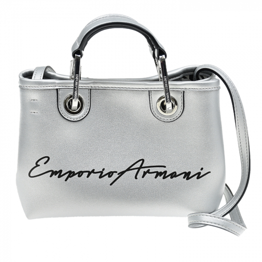 Серебристая сумка с логотипом 20х8х15 см Emporio Armani | Фото 1