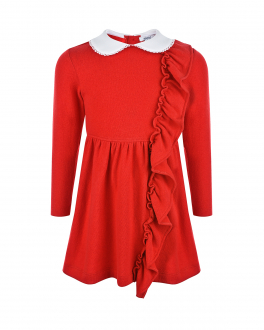 Красное платье с рюшей Aletta Красный, арт. RS210132-44 S370 | Фото 1