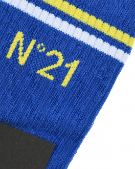 Синие носки с отделкой в полоску No. 21 Синий, арт. N214A4 N0027 0N811 | Фото 2