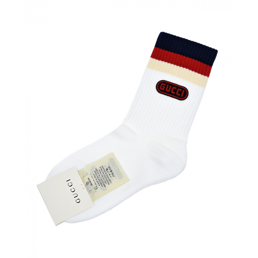 Белые спортивные носки с логотипом GUCCI | Фото 1