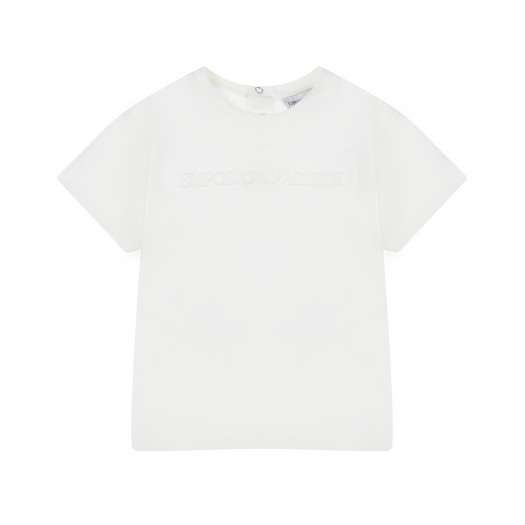 Белая футболка с объемным лого Emporio Armani | Фото 1