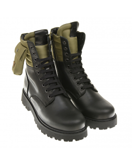 Черные ботинки с карманом цвета хаки Fendi Черный, арт. JMR337 AE8A F1CPI | Фото 1