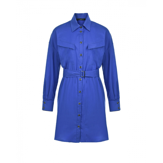 Синее платье-рубашка OLIMPIA Pietro Brunelli | Фото 1