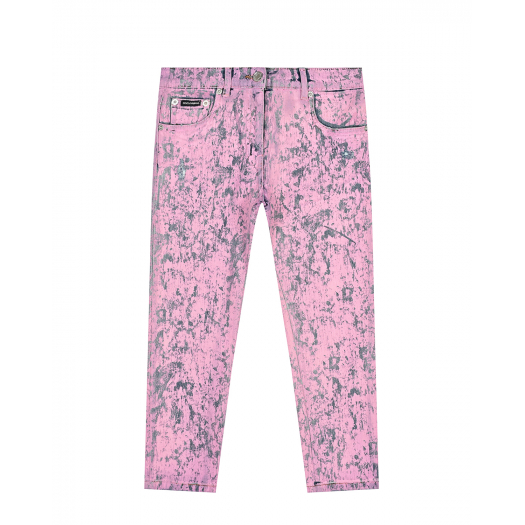 Розовые джинсы с мраморным эффектом Dolce&Gabbana | Фото 1