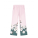 Светло-розовые спортивные брюки с цветочым принтом Monnalisa | Фото 1