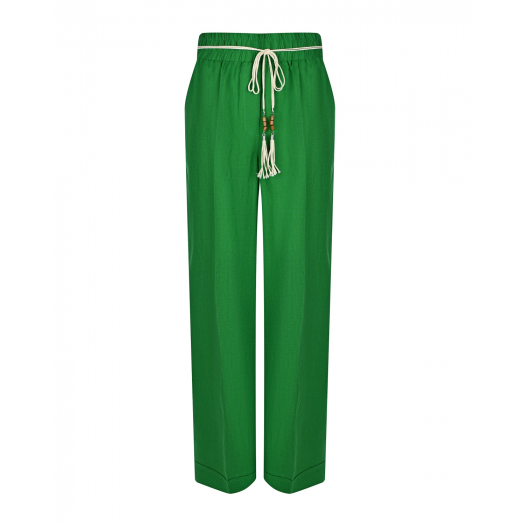 Зеленые льняные брюки ALINE | Фото 1