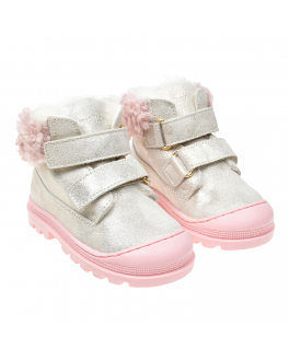 Серебристые ботинки с розовой подошвой Walkey Серебристый, арт. Y1A4-42097-0453X134 X134 | Фото 1