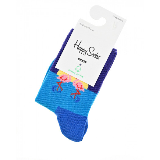 Фиолетово-синие носки с притом &quot;фламинго&quot; Happy Socks | Фото 1