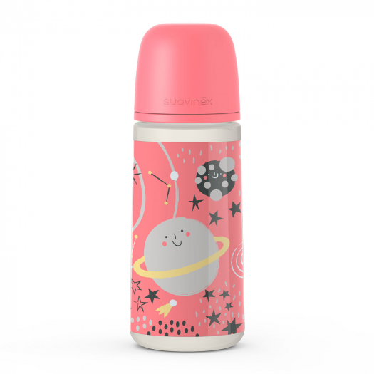 Бутылка Space 360 мл с мягкой физиологической соской, розовый Suavinex | Фото 1