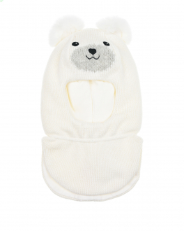 Белая шапка-шлем с декором &quot;медвежонок&quot; Chobi Белый, арт. WH-21003 WHITE | Фото 2