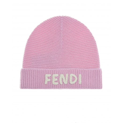 Розовая шапка из шерсти и кашемира Fendi | Фото 1