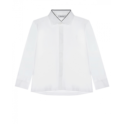 Белая рубашка с контрастным кантом на воротнике Aletta | Фото 1