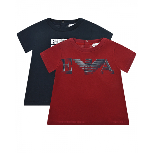 Комплект из двух футболк (бордовая и темно-серая) Emporio Armani | Фото 1