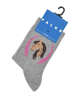 Серые носки с принтом &quot;лошадь&quot; Falke Серый, арт. 10598 3400 | Фото 1
