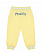 Желтые спортивные брюки с вышивкой &quot;Цветочки&quot; Monnalisa | Фото 2