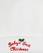 Белая шапка-колпак с вышивкой &quot;babys first christmas&quot; Kissy Kissy | Фото 4