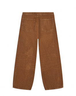 Коричневые прямые джинсы MM6 Maison Margiela Коричневый, арт. M60053 MM092 M6702 | Фото 2