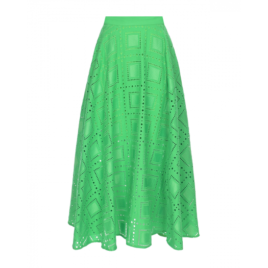 Зеленая юбка с перфорацией MSGM | Фото 1