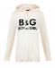 Белый джемпер-худи для беременных с принтом B&G (boy or girl) Pietro Brunelli | Фото 1
