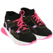Черные кроссовки-носки со шнурками цвета фуксии Stella McCartney | Фото 1