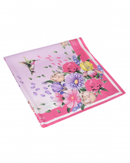 Платок с цветочным принтом Monnalisa Розовый, арт. 197004 7105 0090 | Фото 1