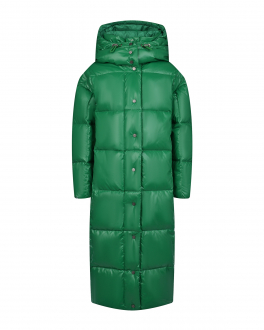 Зеленое стеганое пальто-пуховик Naumi Зеленый, арт. 1190MP-0022-MV190 | Фото 1