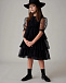 Черное платье с прозрачными рукавами IL Gufo | Фото 2