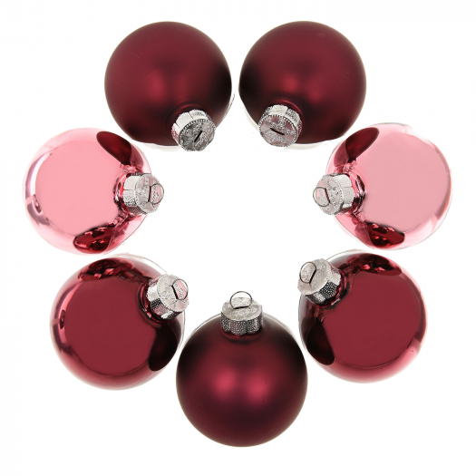 Набор шаров 6 см, 49 шт, бордо-розовый Inges Christmas | Фото 1