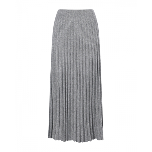 Серая плиссированная юбка из смесовой шерсти Pietro Brunelli | Фото 1