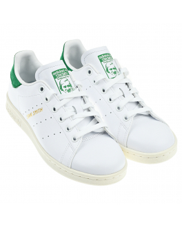 Базовые белые кеды, с зелеными вставками Adidas Белый, арт. GW1390 | Фото 1