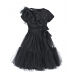 Черное платье с оборками и стразами Monnalisa | Фото 1