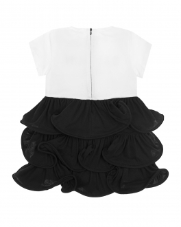 Черно-белое платье Balmain Мультиколор, арт. 6P1861 J0006 100NE | Фото 2
