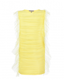 Желтое платье с оборками TWINSET Желтый, арт. 231GJ2Q74 10305 | Фото 1