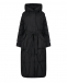 Пальто с декоративной прострочкой, черное Diego M | Фото 1