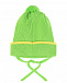 Зеленая шапка с помпоном и завязками Chobi | Фото 2