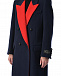 Двубортное пальто с красными лацканами, синее MSGM | Фото 8