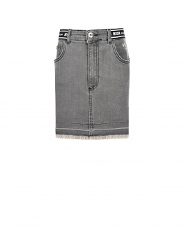 Джинсовая юбка с эластичным поясом MSGM Черный, арт. MS027741 127 DENIM NERO | Фото 1