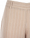 Бежевые брюки в тонкую полоску 120% Lino | Фото 7