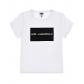 Белая футболка с логотипом Karl Lagerfeld kids | Фото 1