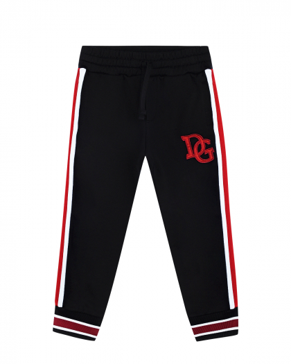 Черные спортивные брюки с лампасами Dolce&Gabbana | Фото 1
